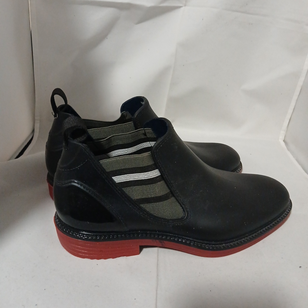 Solo Black and Red Men's Rain Boots